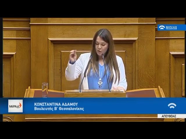 Κωνσταντίνα Αδάμου, Βουλευτής Β’ Θεσσαλονίκης –  Πρώτη ομιλία στη Βουλή 21/07/2019